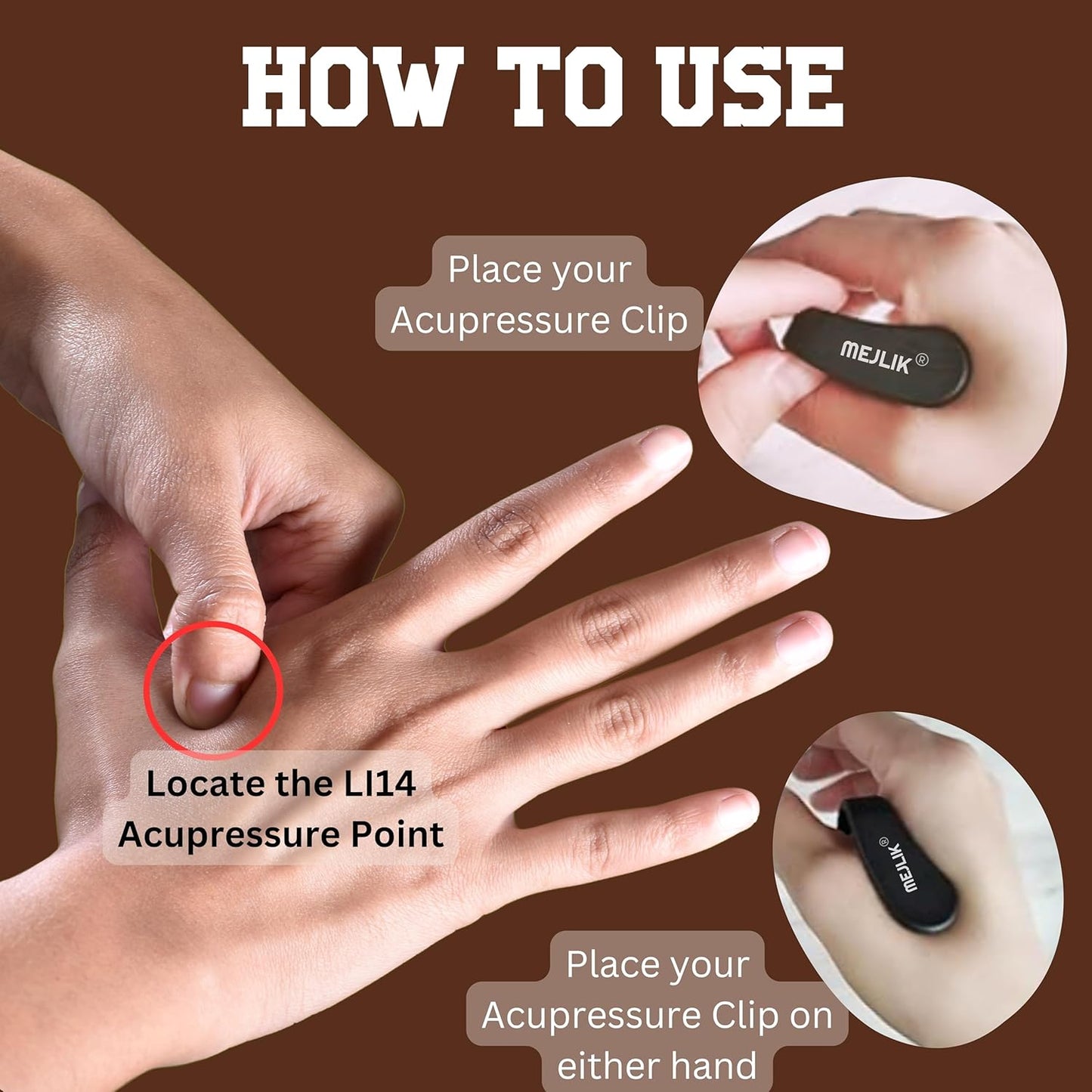 Sugar Control LI4 Acupressure Point Clip