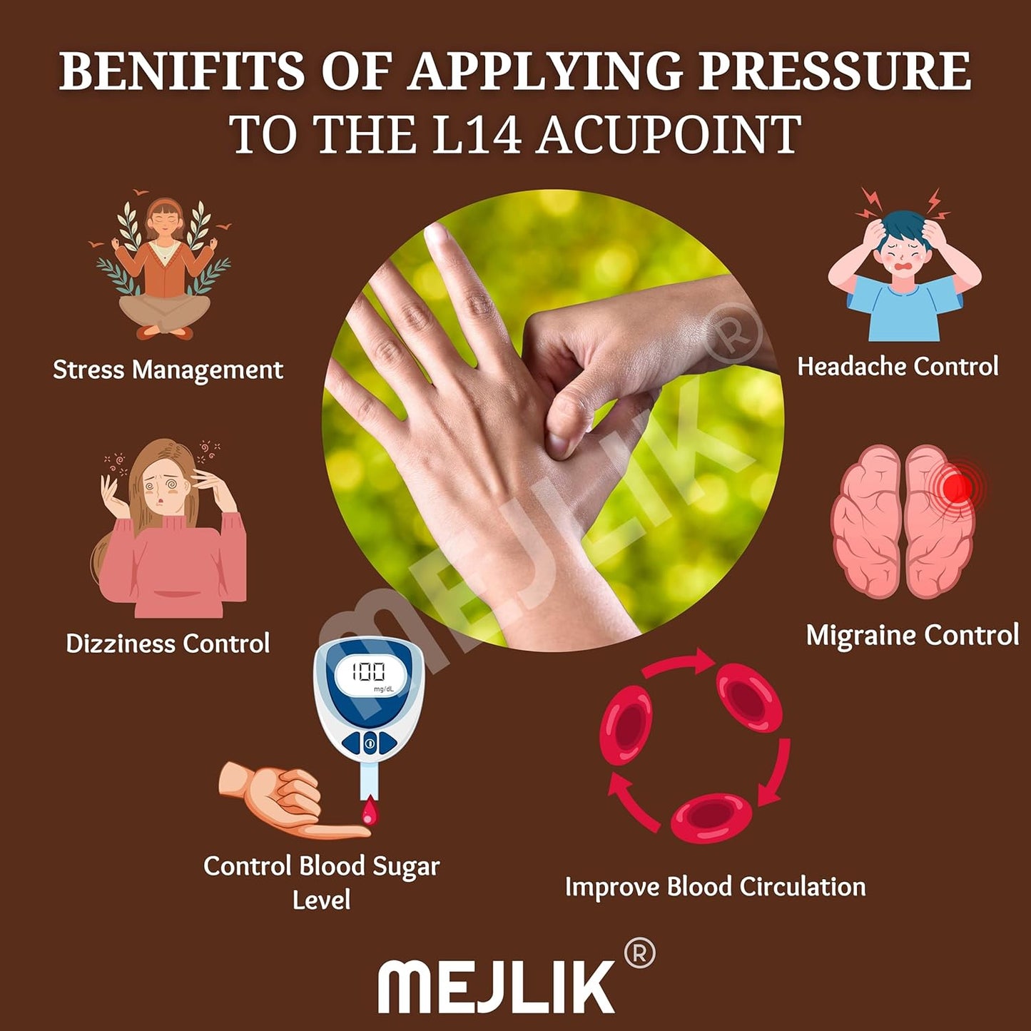 Sugar Control LI4 Acupressure Point Clip